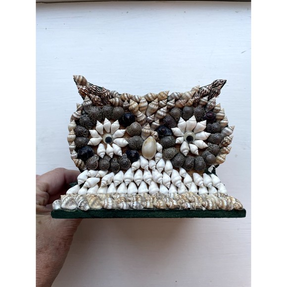 Vintage Shell Owl Napkin Holder, Letter Holder MCM Mid Century Modern Kitchen - Picture 3 of 7